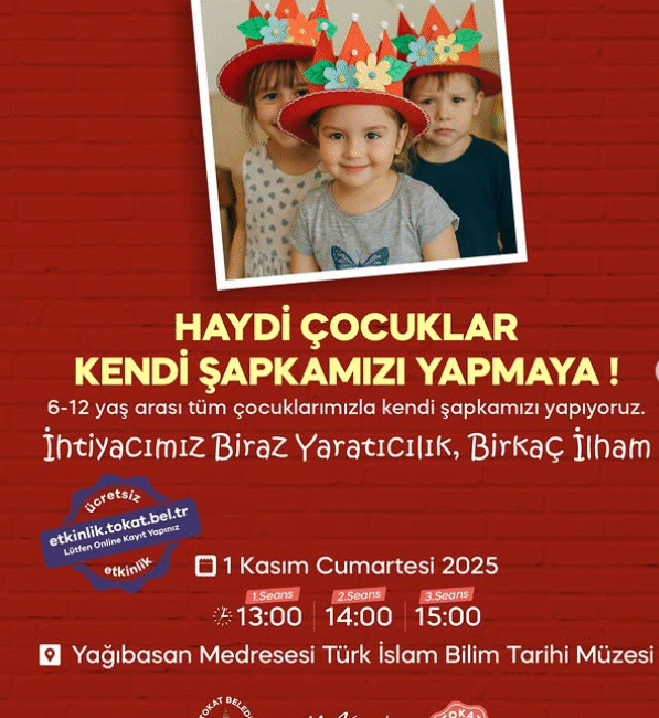 Tokat Belediyesi, çocuklar için renkli ve eğitici hafta sonu etkinlikleri